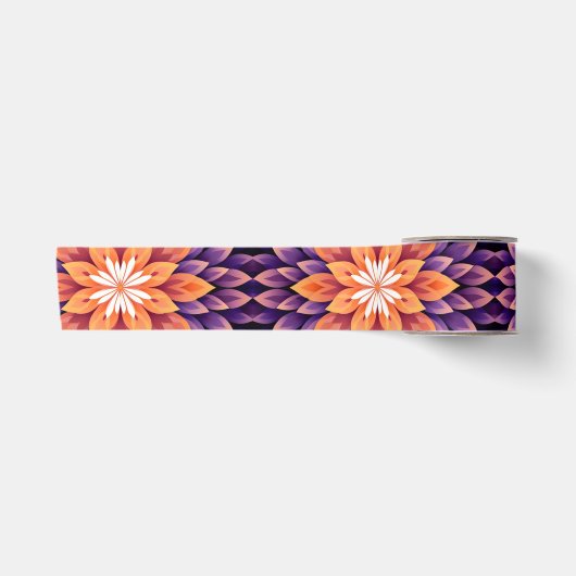 Ruban En Satin Fleur orange violet blanc (Devant)