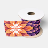 Ruban En Satin Fleur orange violet blanc (Bobine)