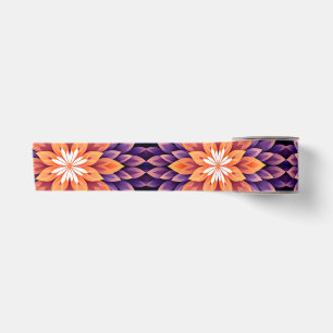 Ruban En Satin Fleur orange violet et blanc