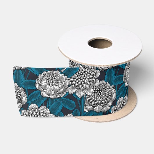 Ruban En Satin Fleurs blanches de waratah (Bobine)