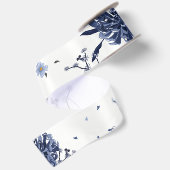 Ruban En Satin Fleurs bleues (Dos)