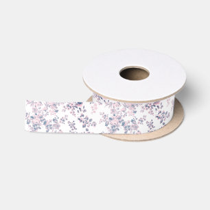 Ruban En Satin Fleurs bleues roses bohèmes élégantes vintage