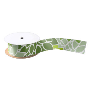 Ruban En Satin Fleurs Dahlia, Motif De Fleurs, Dahlia Verte