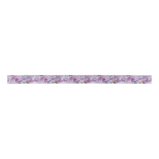 Ruban En Satin Fleurs d'aquarelle violette Wicca Handfasceur S (Devant)
