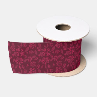 Ruban En Satin Fleurs de Bourgogne Vintage