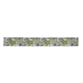 Ruban En Satin Fleurs de pivoines blanches et moisissures (Devant)