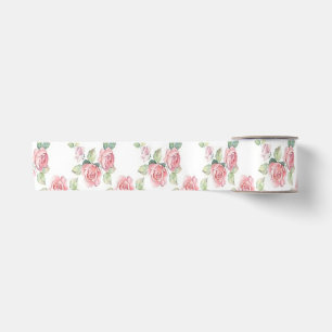Ruban En Satin Fleurs de rose rose chic shabby personnalisées