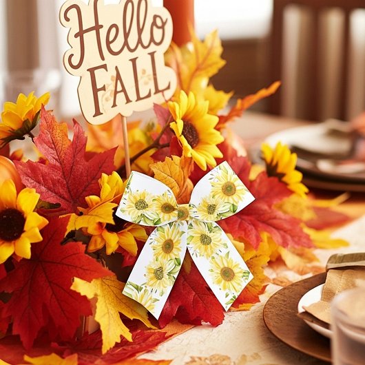 Ruban En Satin Fleurs de soleil doux