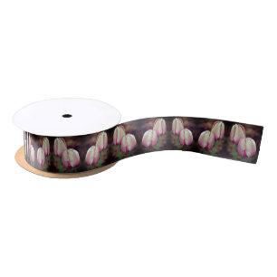 Ruban En Satin Fleurs De Tulipes Roses Avec Arroses