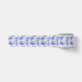 Ruban En Satin Fleurs d'hortensia bleu violet Mariage printanier (Devant)