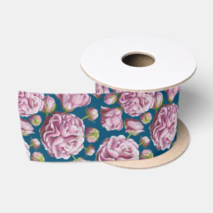 Ruban En Satin Fleurs du jardin Rose Camellia