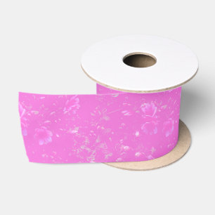 Ruban En Satin Fleurs flottantes Azalea Mauve
