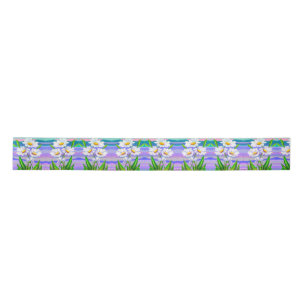 Ruban En Satin Fleurs marguerites Satin Ribbon Daisies