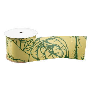 Ruban En Satin Fleurs Motif 15