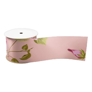 Ruban En Satin Fleurs Motif 17