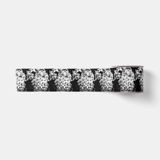 Ruban En Satin fleurs noir et blanc (Devant)