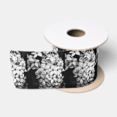 Ruban En Satin fleurs noir et blanc (Bobine)