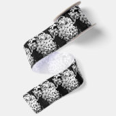 Ruban En Satin fleurs noir et blanc (Dos)