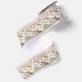 Ruban En Satin Fleurs roses romantiques (Dos)