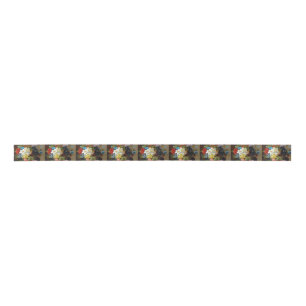 Ruban En Satin Fleurs Vintages colorées Peinture