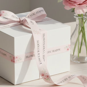 Ruban En Satin Fleurs Vous Rendent Heureux Emballage Cadeau Flora