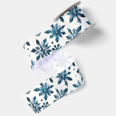 Ruban En Satin Flocon de neige bleu épicé (Dos)
