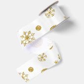 Ruban En Satin Flocons de neige dorés 1 (Dos)