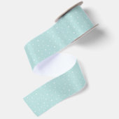 Ruban En Satin Flocons Fantaisistes en Motif Bleu Aqua (Dos)