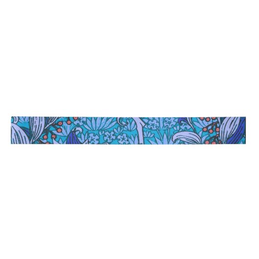 Ruban En Satin Floral bleu ancien Boho moderne (Devant)
