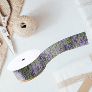 Ruban En Satin Floral de lavande violette