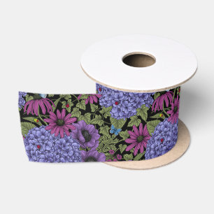 Ruban En Satin Floraux de jardin gras