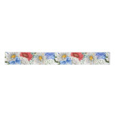 Ruban En Satin Flore rouge blanc et bleu (Devant)