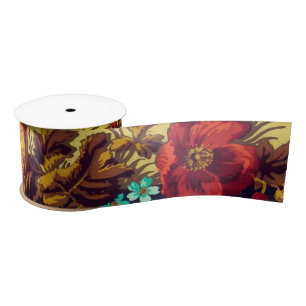 Ruban En Satin Flore victorienne vintage motif floral élégant