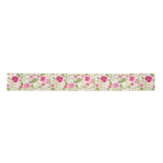 Ruban En Satin Flores de rose moderne (Devant)