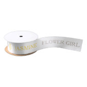 Ruban En Satin Flower girl nom personnalisé graphique jaune roses (Bobine)