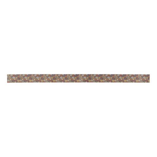 Ruban En Satin Flower Power Retro Hippy Daisy (Devant)