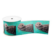 Ruban En Satin Fluffy Sea Otter Painting (Bobine)