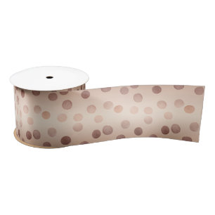 Ruban En Satin Fond dégradé à pois dorés