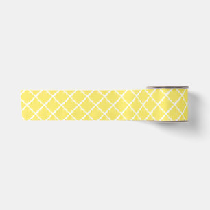 Ruban En Satin Forme géométrique jaune motif à carreaux