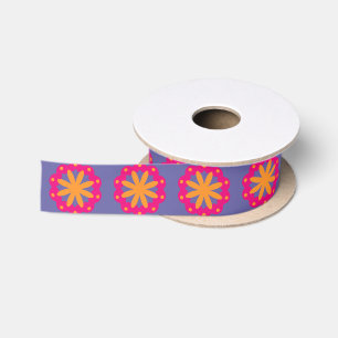 Ruban En Satin formes de cercle floral coloré