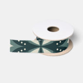 Ruban En Satin formes vertes rétro (Bobine)