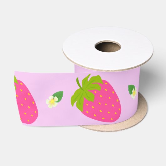 Ruban En Satin Fraise rose (Bobine)