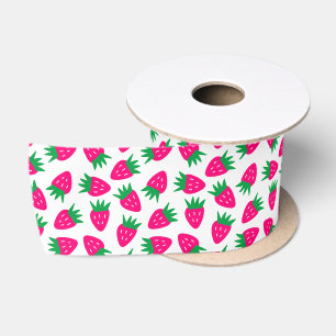 Ruban En Satin Fraise Rose Mignonne