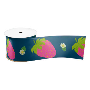 Ruban En Satin Fraise Turquoise Bleu