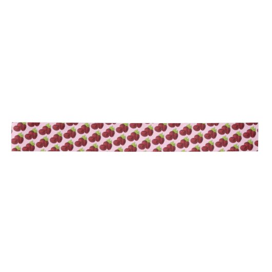 Ruban En Satin Framboises rouges framboises mûres Imprimer (Devant)