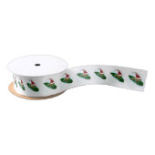 Ruban En Satin Frog Dashing sur Lily Pad Noël (Bobine)