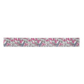 Ruban En Satin Fuchsia et colibris blancs (Devant)