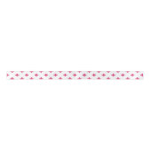 Ruban En Satin Fuchsia polka croise sur blanc (Devant)