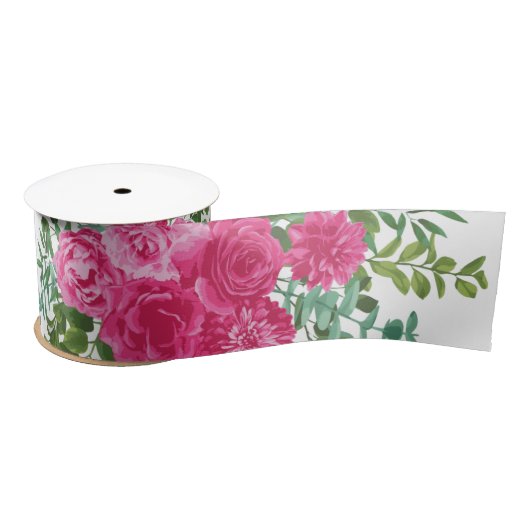 Ruban En Satin Fuchsia rose Mariage brillant (Bobine)