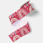 Ruban En Satin Fuchsia Valentines Day Rainbows (Dos)